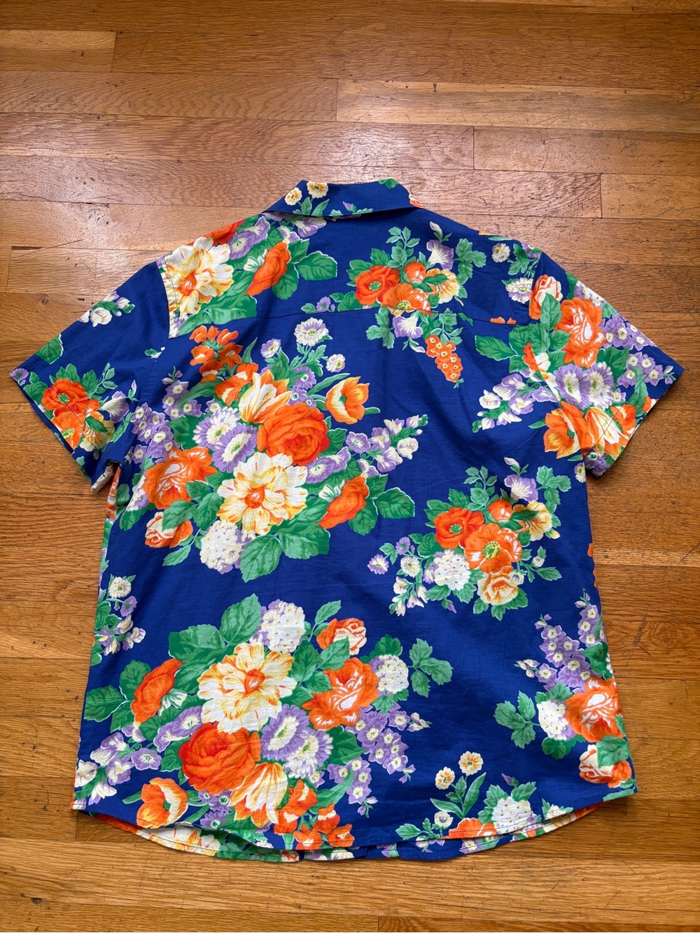 RALPH LAUREN Multicolor Tropical Floral Short Sleeve Button Shirt WOMENS LARGE - Picture 5 of 5